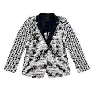 Lafayette 148 Blazer Jacket Womens Size 8 Navy Blue‎ Woven Career Professional